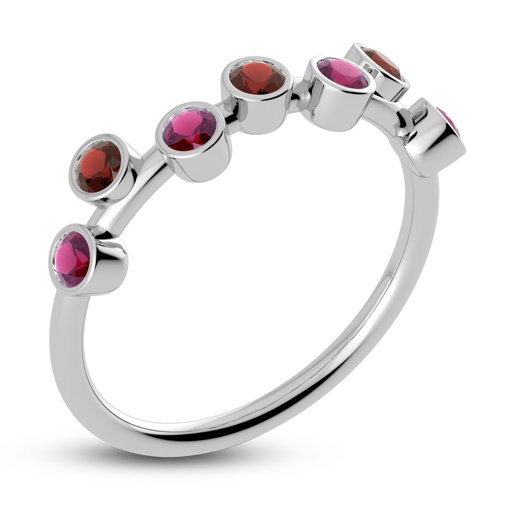 Juliette Maison Natural Rhodolite Garnet & Natural Garnet Ring 10K White Gold hDYrzdDt