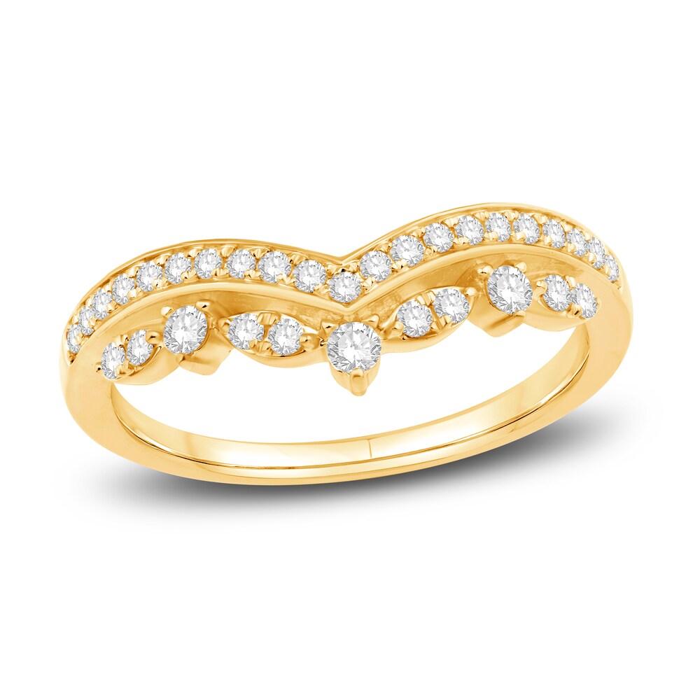 Diamond Contour Anniversary Band 1/3 ct tw Round 14K Yellow Gold hKmqh0pE