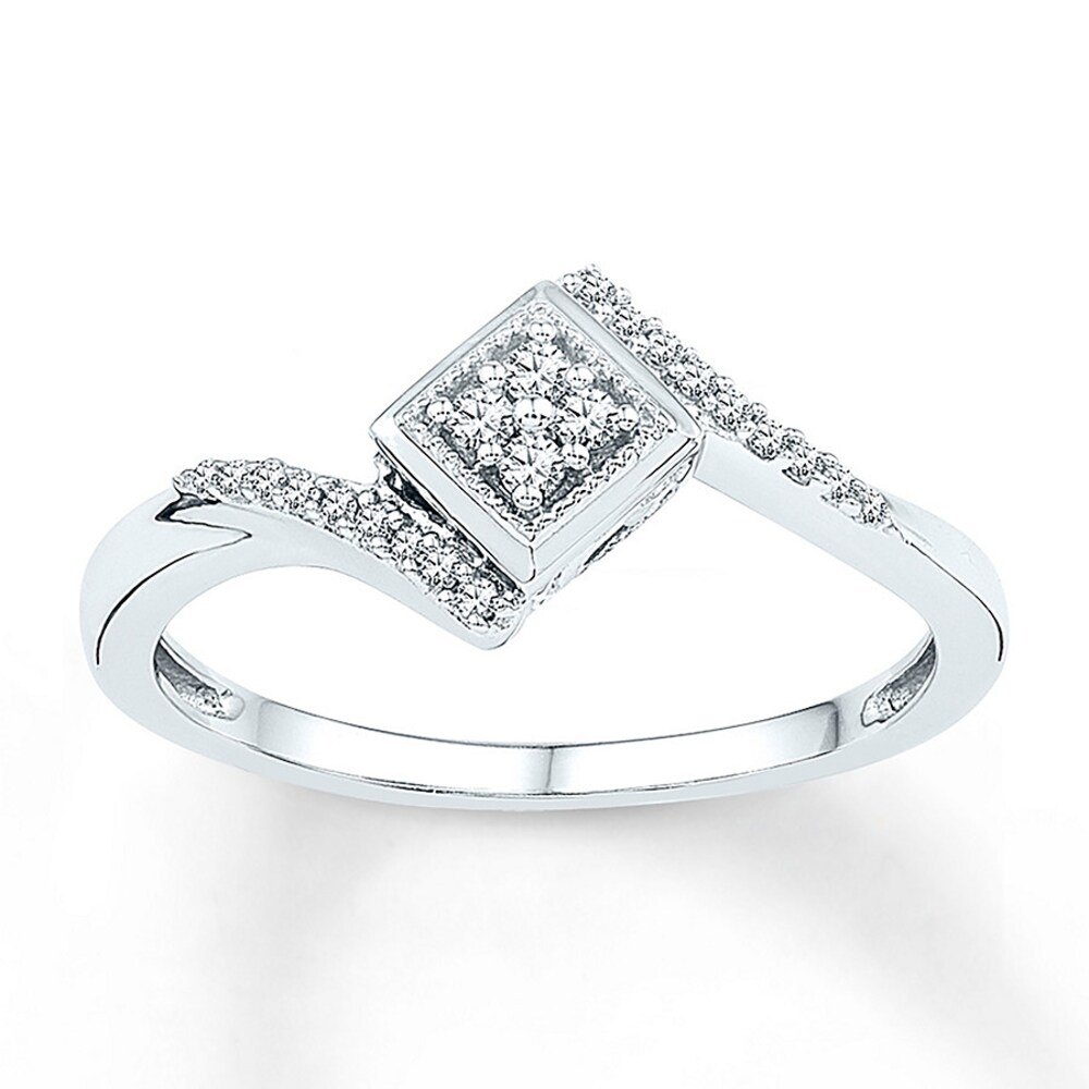 Diamond Promise Ring 1/8 ct tw Round-cut Sterling Silver hTLdmvtz