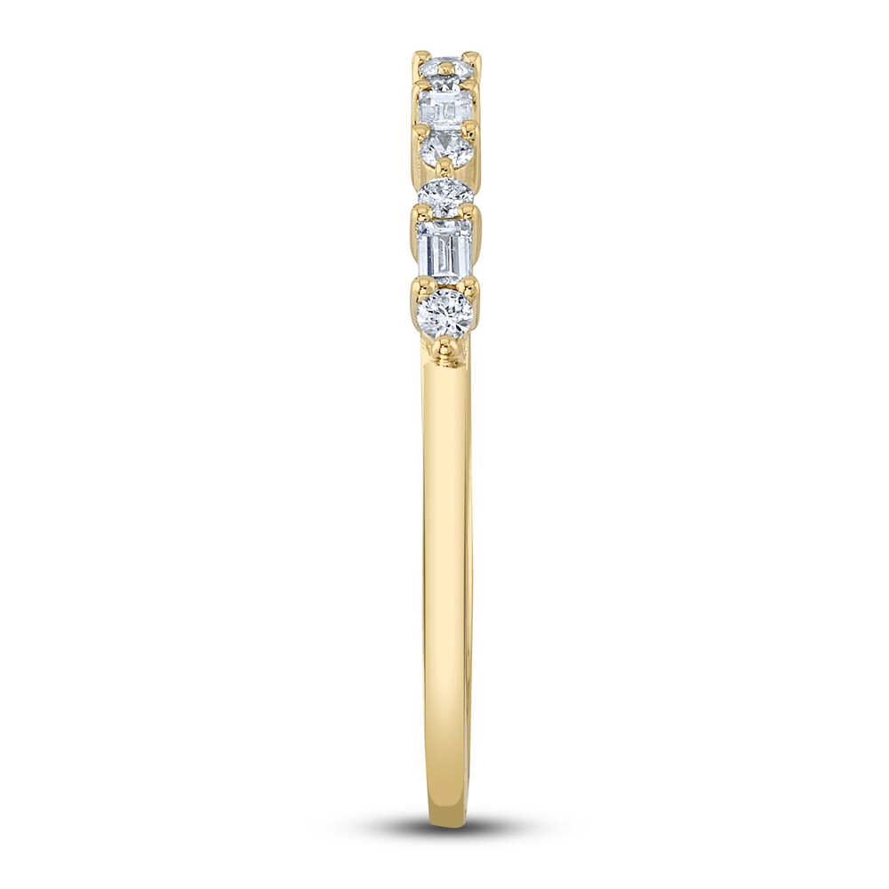 Shy Creation Diamond Ring 1/5 ct tw Round/Baguette 14K Yellow Gold SC55020819 havv6fGt