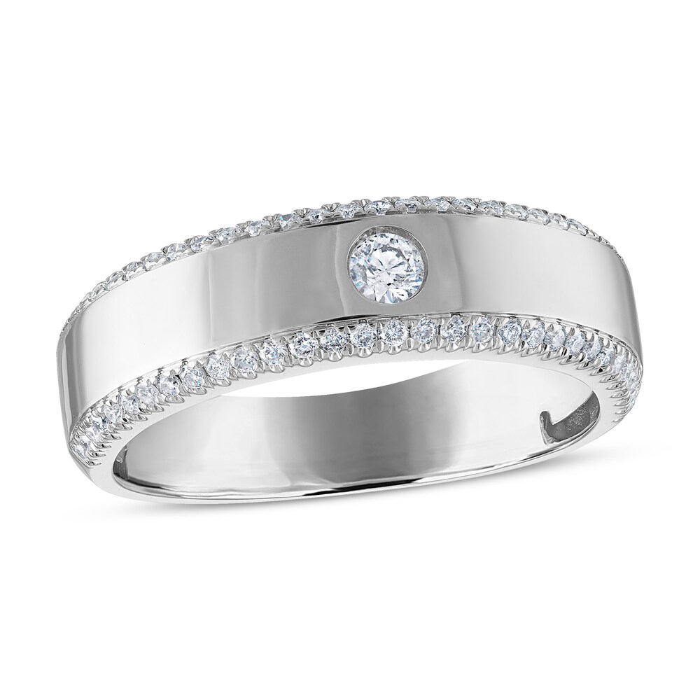 Diamond Wedding Band 3/8 ct tw Round 14K White Gold hjSJhG5A