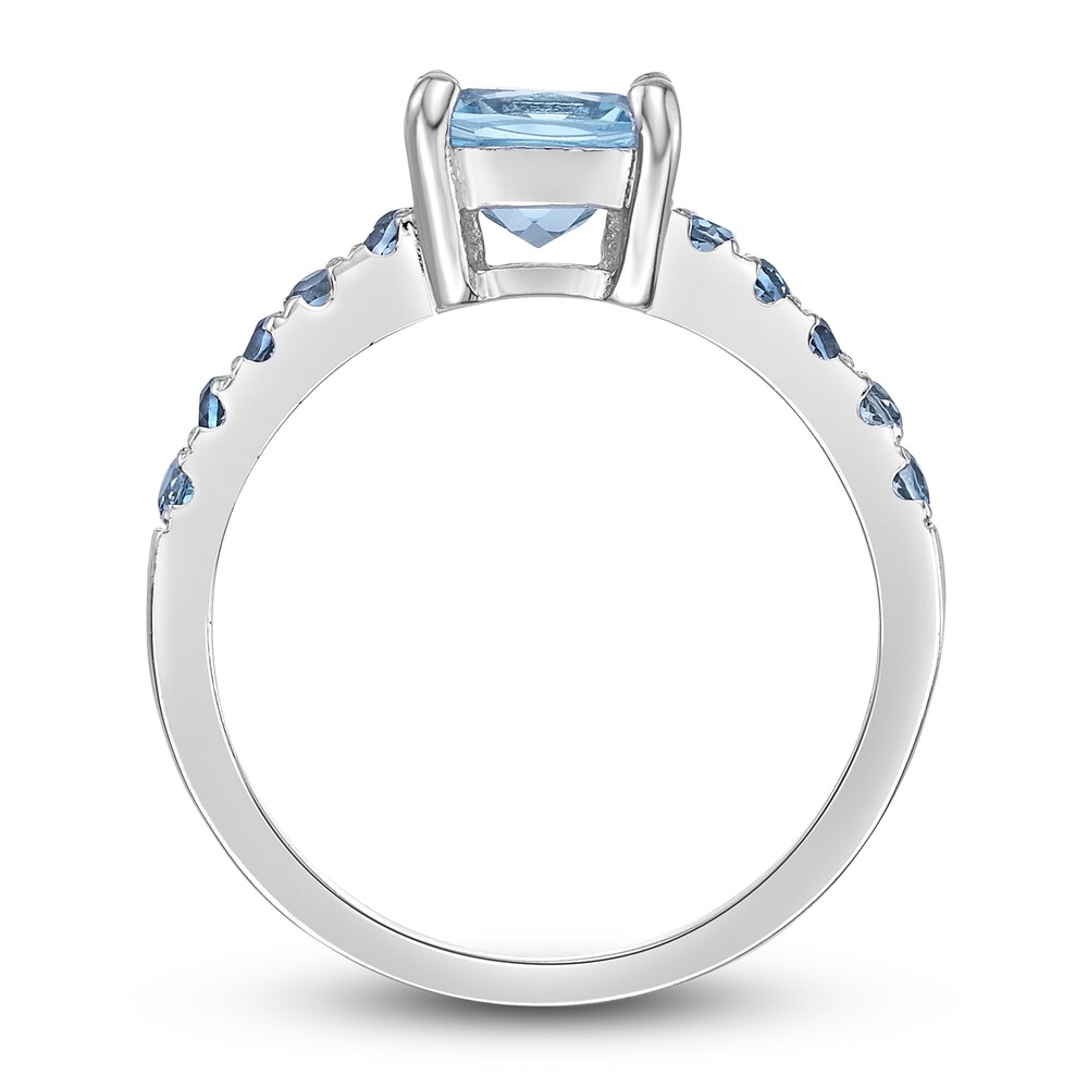Natural Blue Topaz Ring Sterling Silver hrhNzz8I