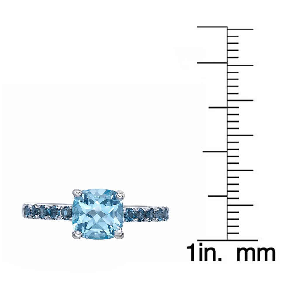 Natural Blue Topaz Ring Sterling Silver hrhNzz8I