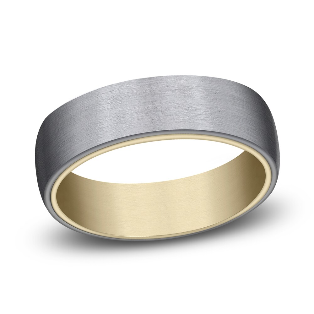 Wedding Band Grey Tantalum/14K Yellow Gold 6.5mm htZBGXFL