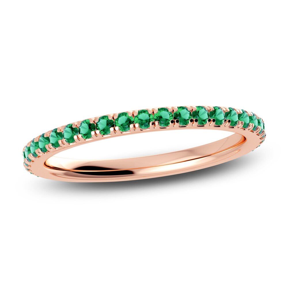 Juliette Maison Natural Emerald Eternity Ring 10K Rose Gold iAYhb7Nz