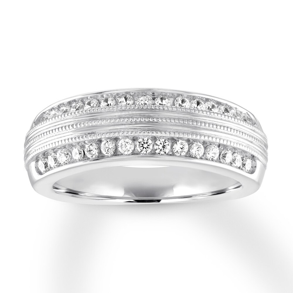 Men's Diamond Band 5/8 ct tw Round-cut 14K White Gold iEaoEoTM