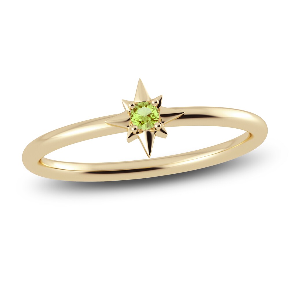 Juliette Maison Natural Peridot Starburst Ring 10K Yellow Gold iHg5UZ42