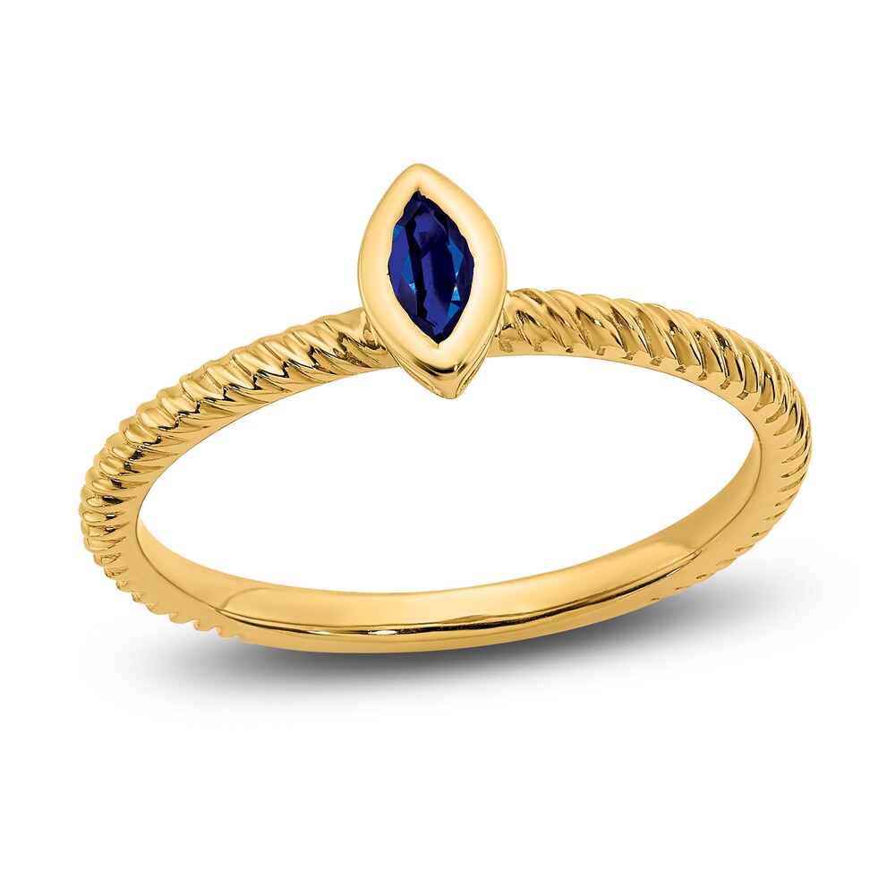 Natural Blue Sapphire Bezel Ring 14K Yellow Gold iIfsUZGf