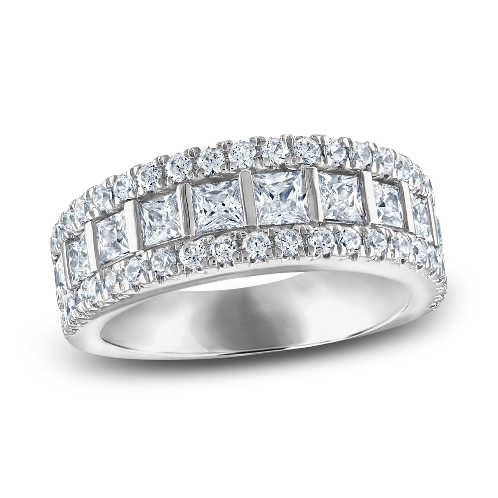 Diamond Anniversary Band 1-3/4 ct tw Round/Princess 14K White Gold iPSHuJtN