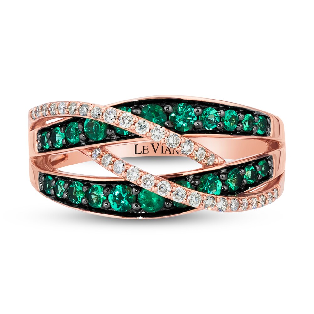 Le Vian Natural Emerald Ring 1/5 ct tw Diamonds 14K Strawberry Gold iUY0y42S