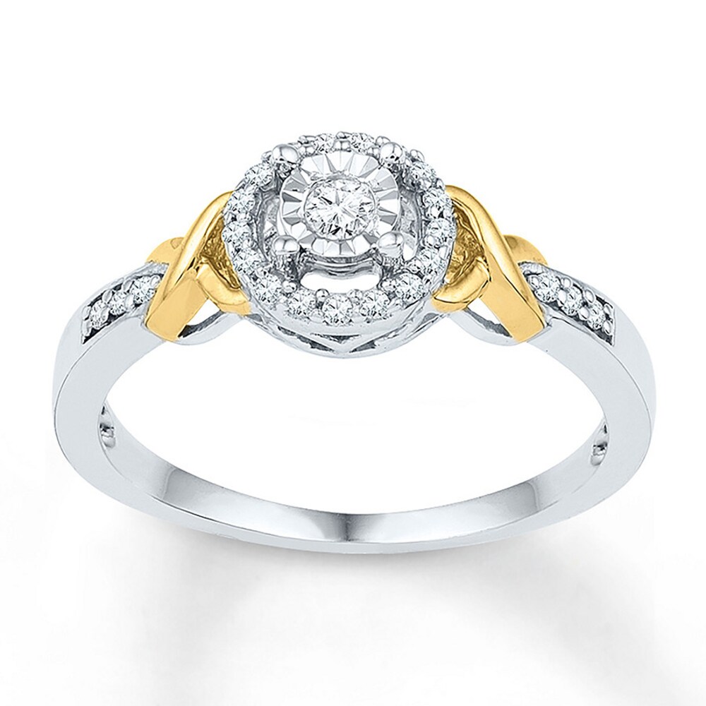 Diamond Promise Ring 1/6 carat tw Sterling Silver/10K Gold ij4GNZ5Z