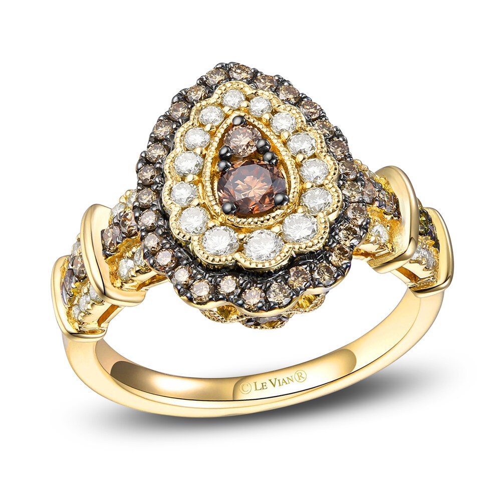 Le Vian Chocolate Diamond Ring 1-1/5 ct tw Round 14K Honey Gold iwr3YDYw