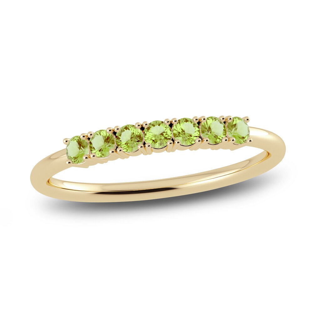 Juliette Maison Natural Peridot Half Eternity Ring 10K Yellow Gold j04UY6fo