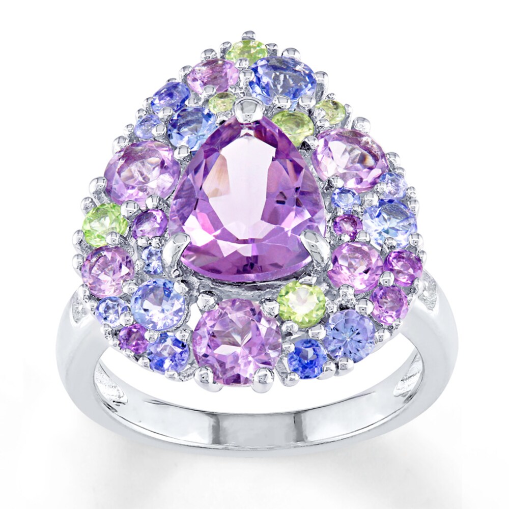 Amethyst Ring Tanzanite & Peridot Accents Sterling Silver j78ybNoN