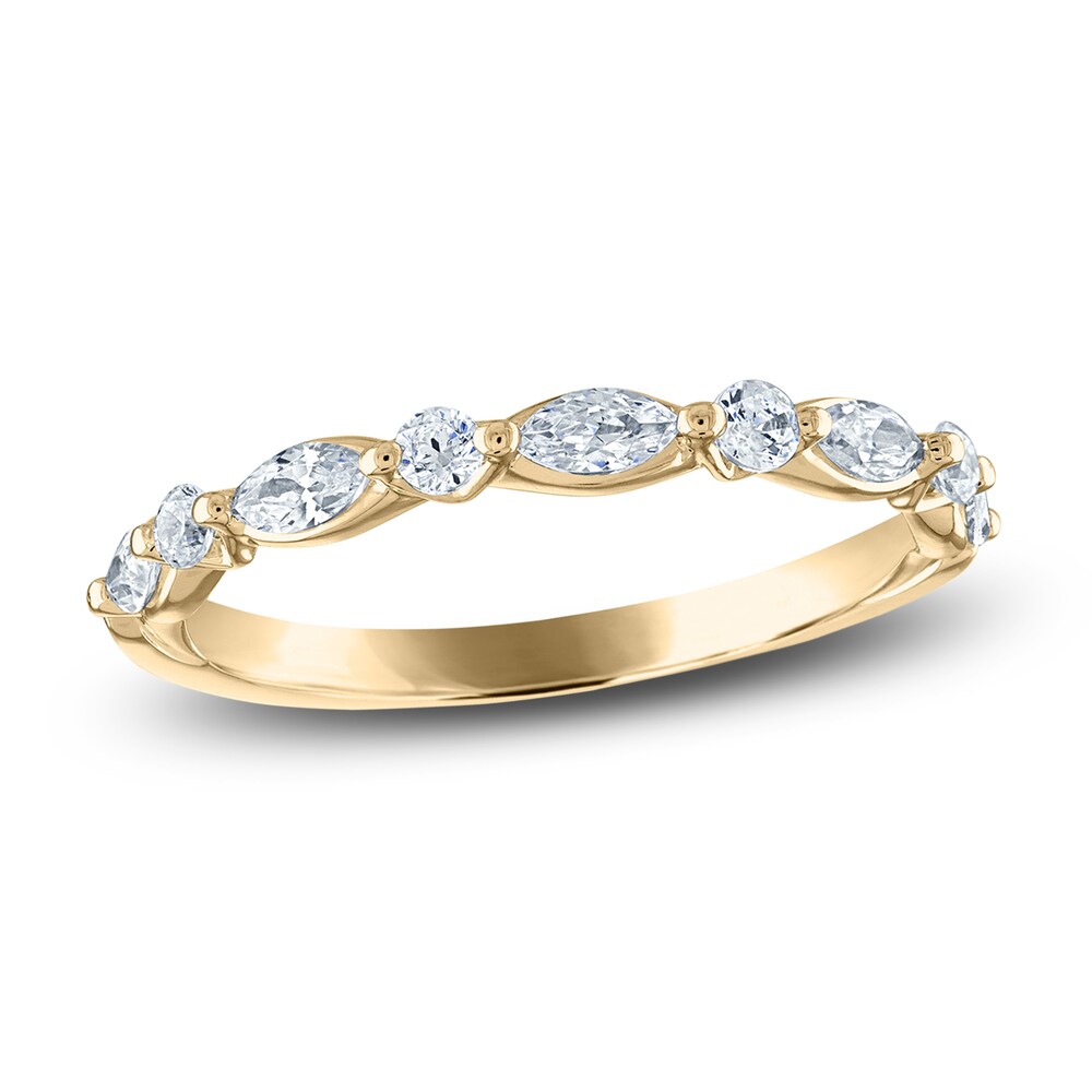 Diamond Anniversary Band 1/2 ct tw Marquise/Round 14K Yellow Gold jDP0idoM