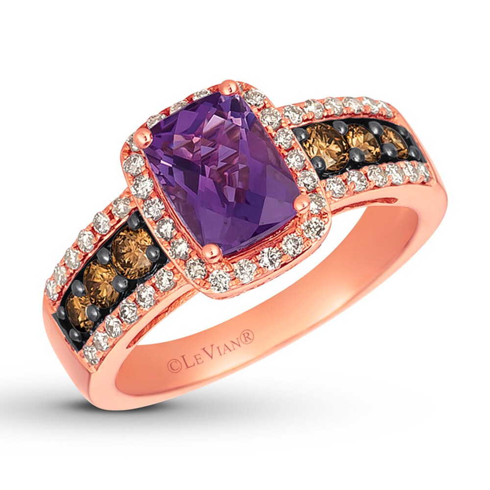 Le Vian Amethyst Ring 5/8 ct tw Diamonds 14K Strawberry Gold jPLkYq1N