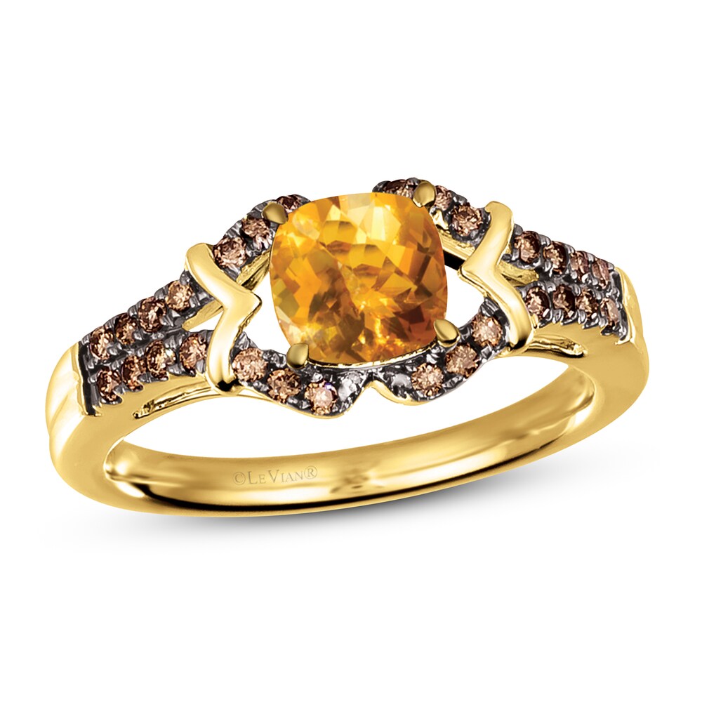 Le Vian Natural Citrine Ring 1/5 ct tw Diamonds 14K Honey Gold jUmMjPnA