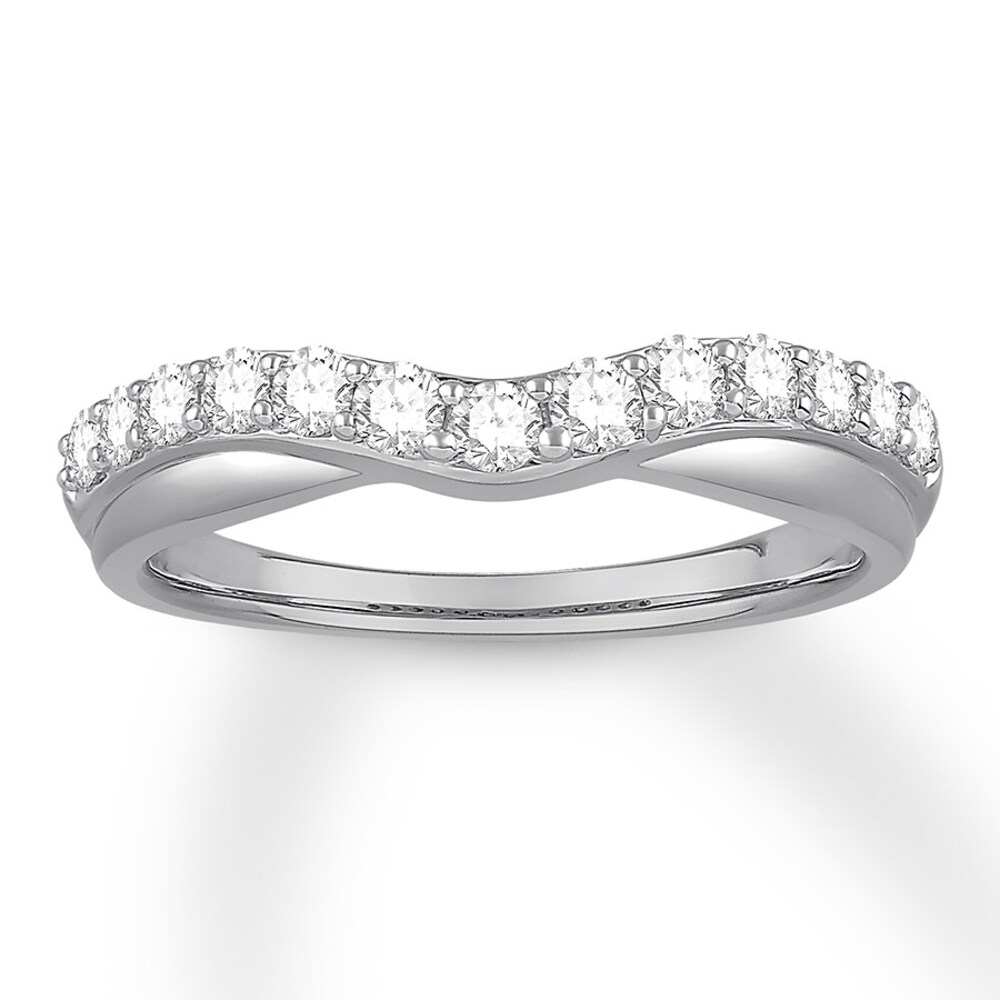 Diamond Contour Ring 1/2 carat tw Round 14K White Gold ja28IRhX