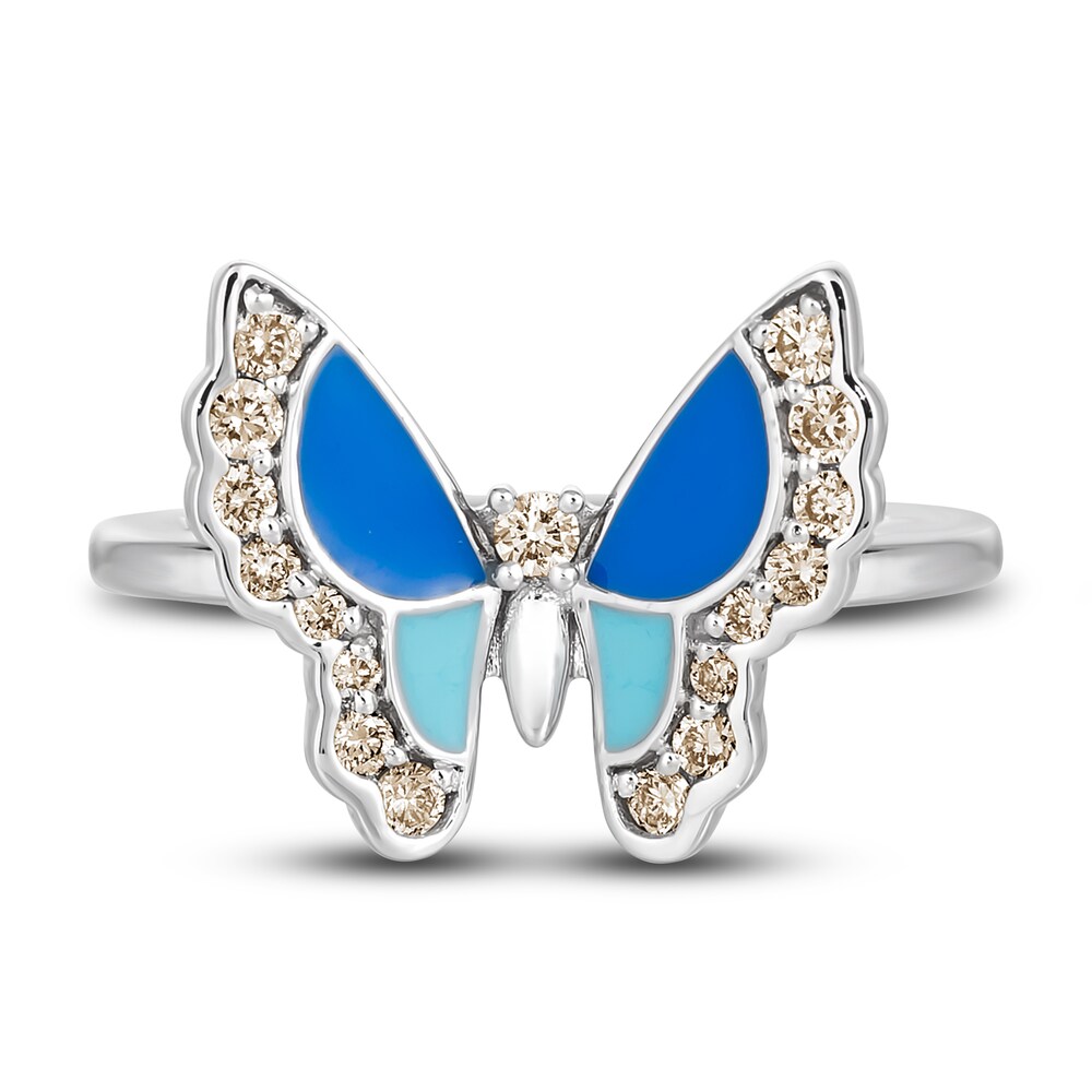 Le Vian Diamond Butterfly Ring 1/4 ct tw Round 14K Vanilla Gold jsx8I1W8