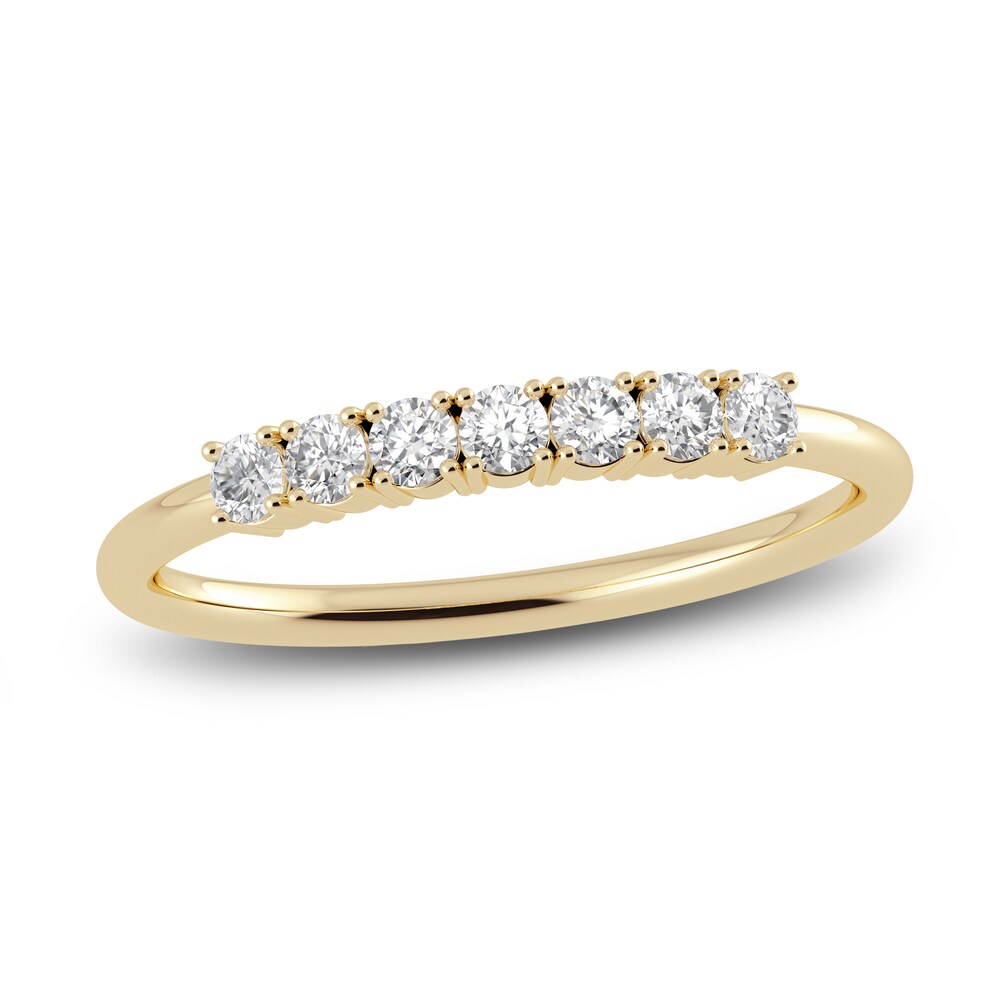 Juliette Maison Natural White Sapphire Half Eternity Ring 10K Yellow Gold jtwWajkn