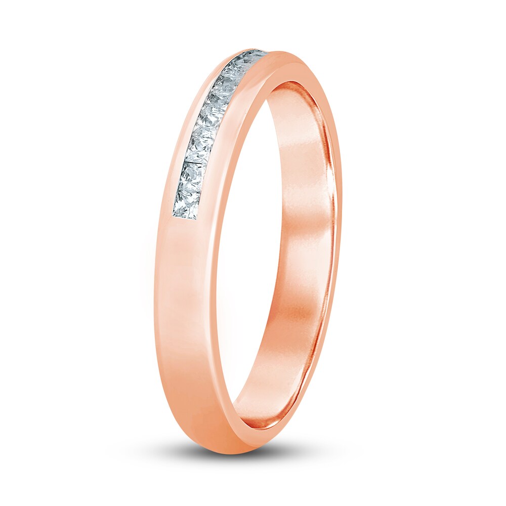 Diamond Wedding Band 1/4 ct tw Princess 14K Rose Gold jumobRn2