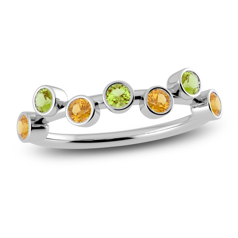 Juliette Maison Natural Peridot & Natural Citrine Ring 10K White Gold k1V4XdZT