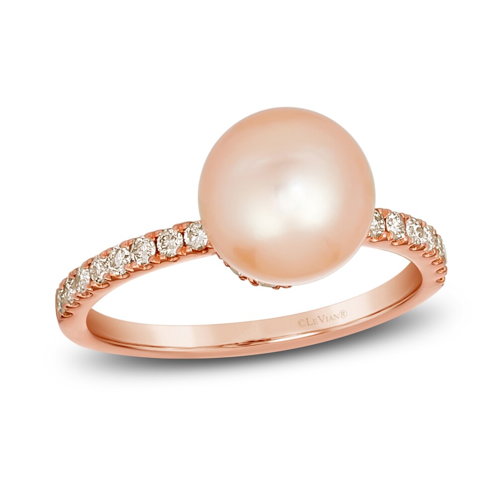 Le Vian Cultured Freshwater Pearl Ring 1/3 ct tw Diamonds 14K Strawberry Gold k48eJaJD
