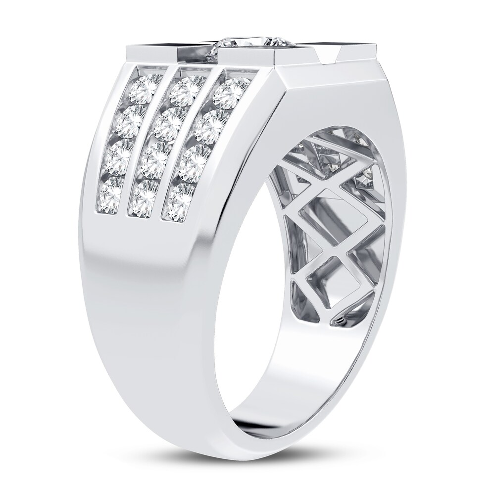 Men\'s Lab-Created Diamond Ring 2 ct tw Round 14K White Gold k9BrXfHt
