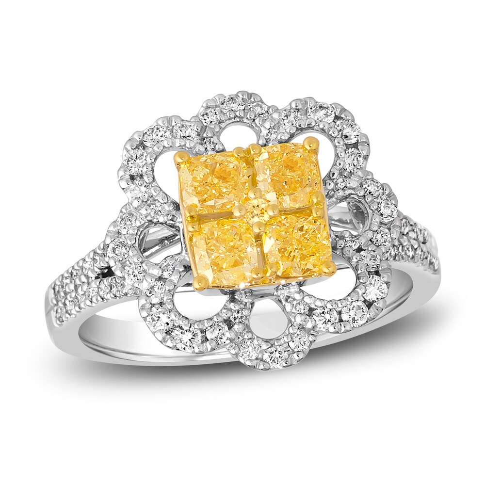 Le Vian Sunny Yellow Diamond Ring 1-3/4 ct tw Round 14K Two-Tone Gold kDVD8PWa