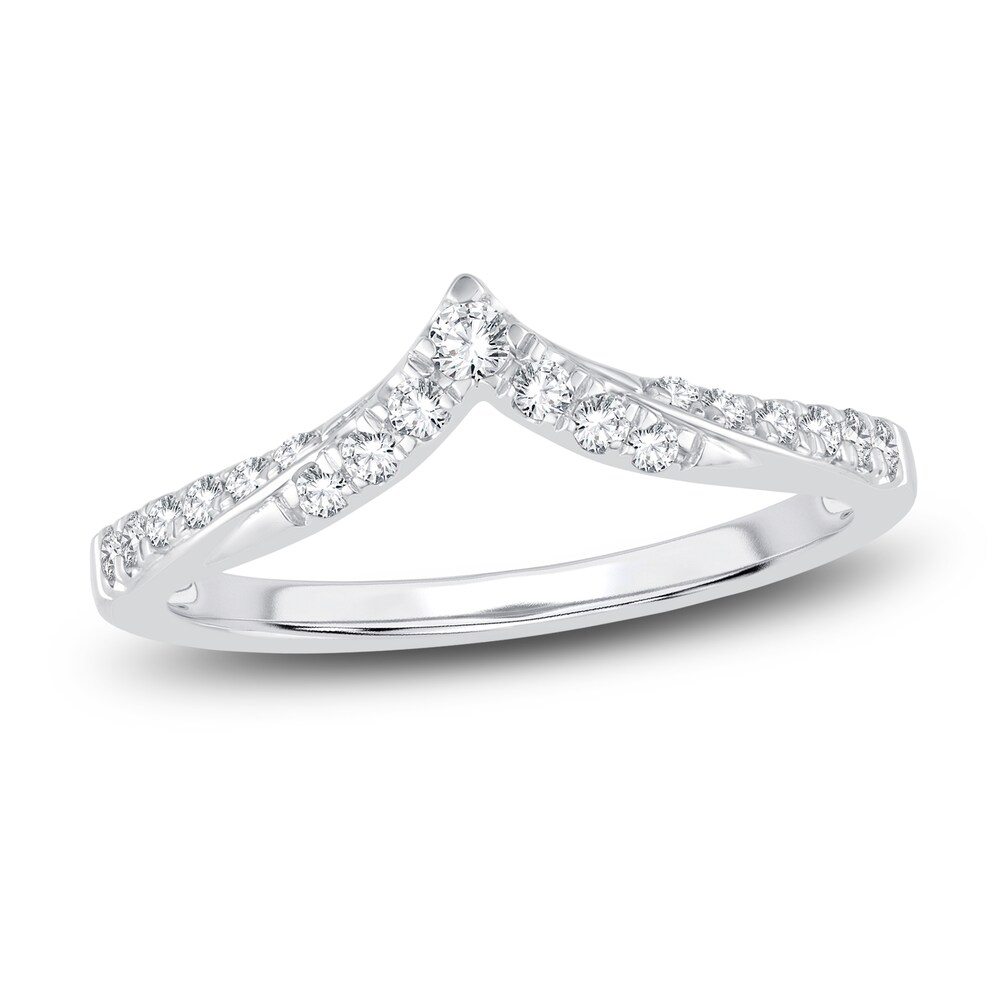 Diamond Chevron Anniversary Band 1/5 ct tw Round 14K White Gold kQXfcttK