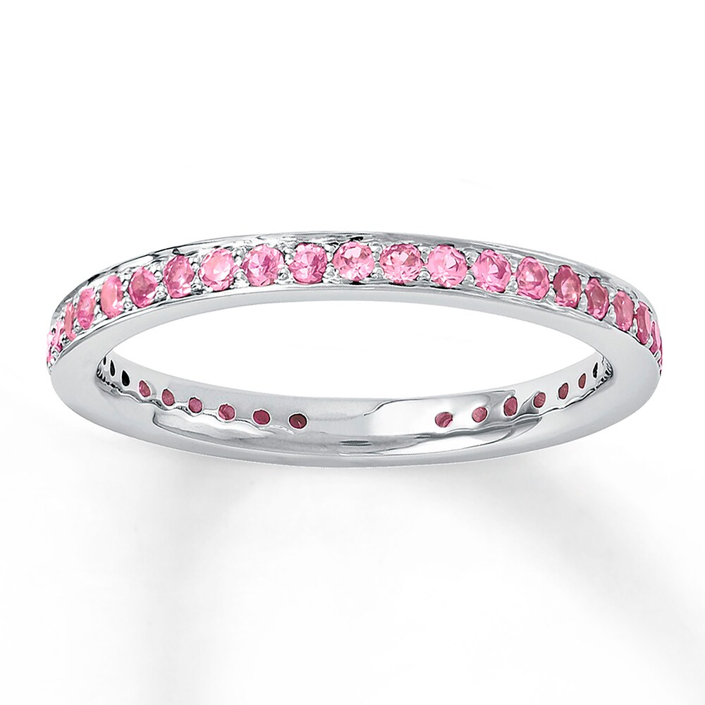 Stackable Ring Lab-Created Pink Sapphire Sterling Silver kRNVKVek