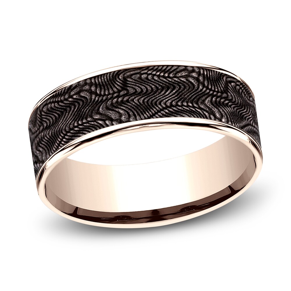 Wedding Band Titanium/14K Rose Gold 7.5mm kWvHUe9A