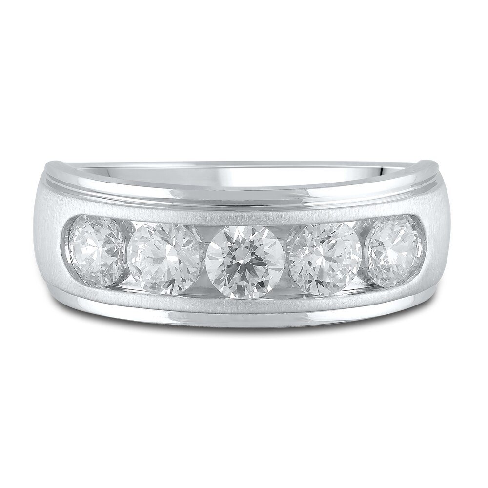 Men's Lab-Created Diamond Ring 2 ct tw Round 10K White Gold kfpvsvM4