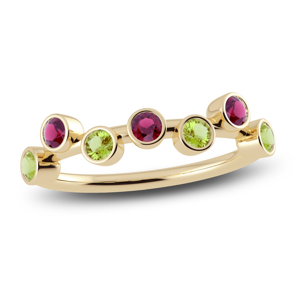 Juliette Maison Natural Peridot & Natural Rhodolite Garnet Ring 10K Yellow Gold ko7XFMGh