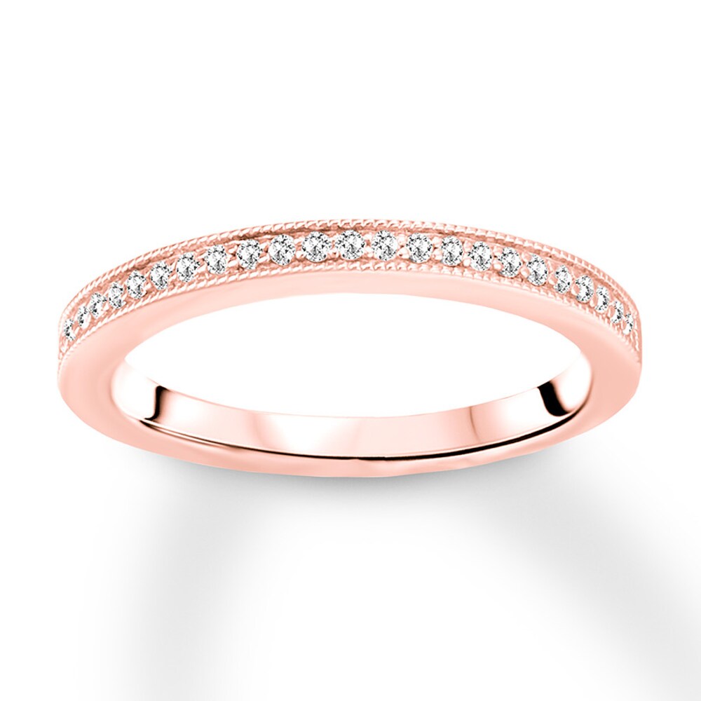 Diamond Wedding Band 1/6 carat tw Round 14K Rose Gold kpMRYV3T