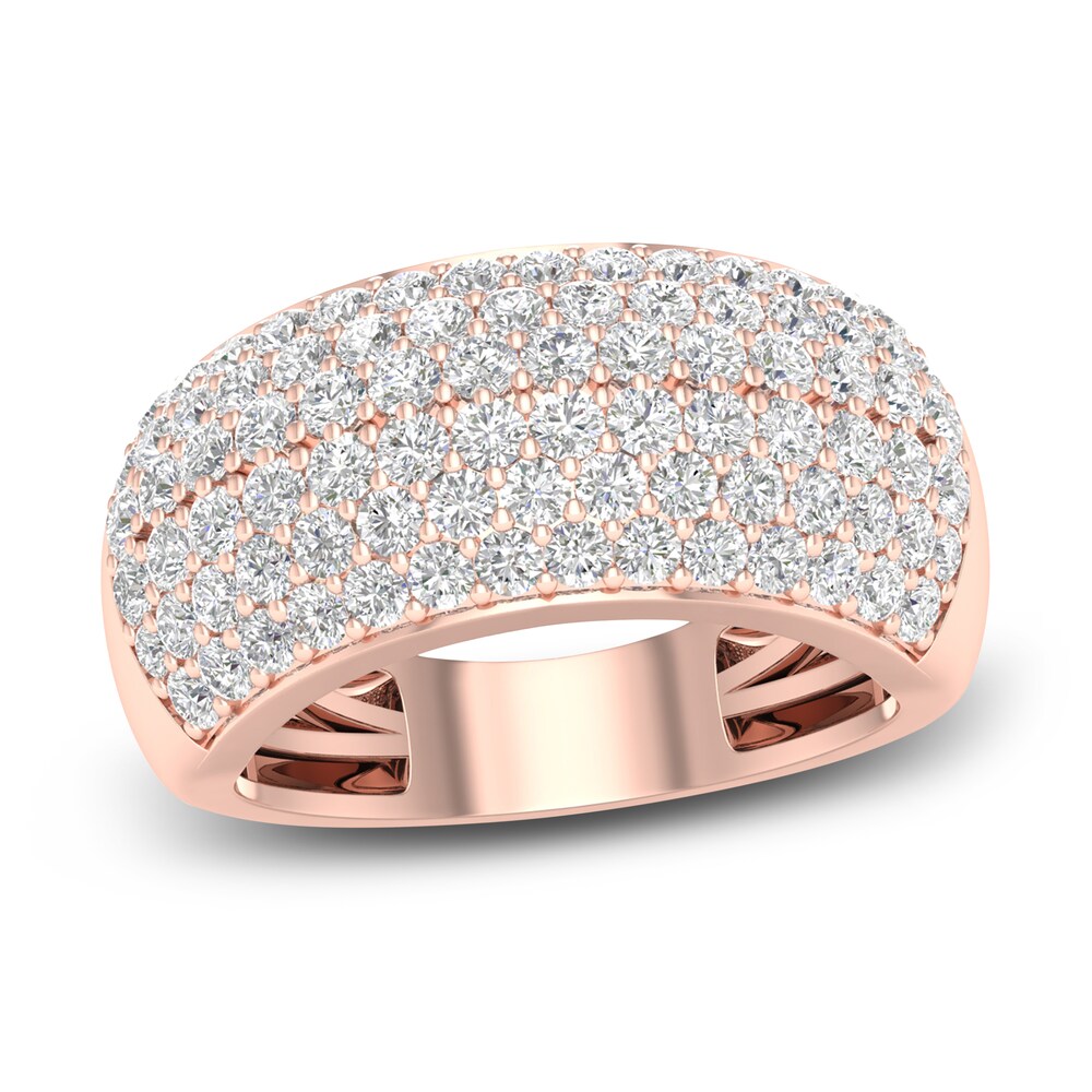 Diamond Pave Anniversary Band 1-1/2 ct tw Round 14K Rose Gold kwQhsuii