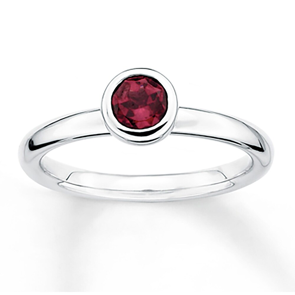 Stackable Ring Rhodolite Garnet Sterling Silver kykESpxD