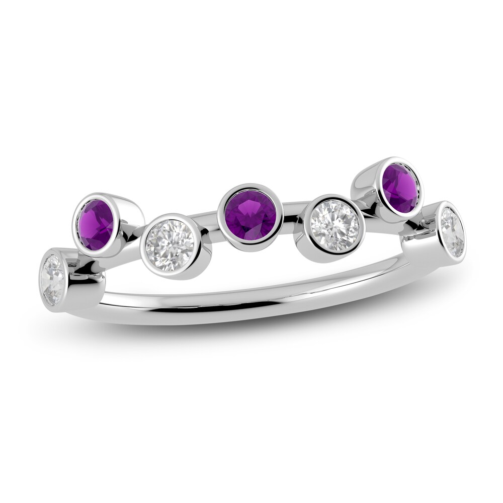 Juliette Maison Natural Amethyst & Natural White Sapphire Ring 10K White Gold kzIX4GGc