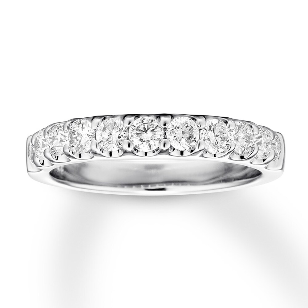 Diamond Wedding Band 3/4 ct tw Round 14K White Gold l09Jiops