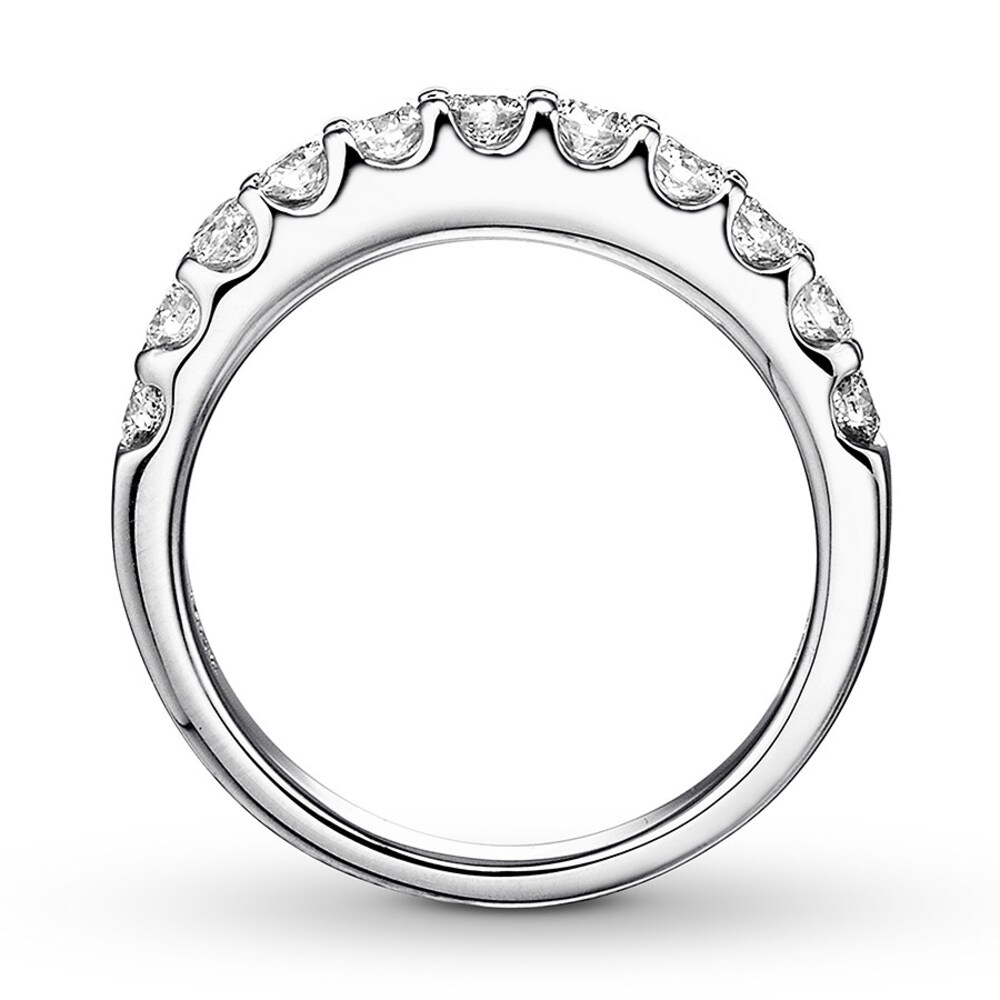 Diamond Wedding Band 3/4 ct tw Round 14K White Gold l09Jiops