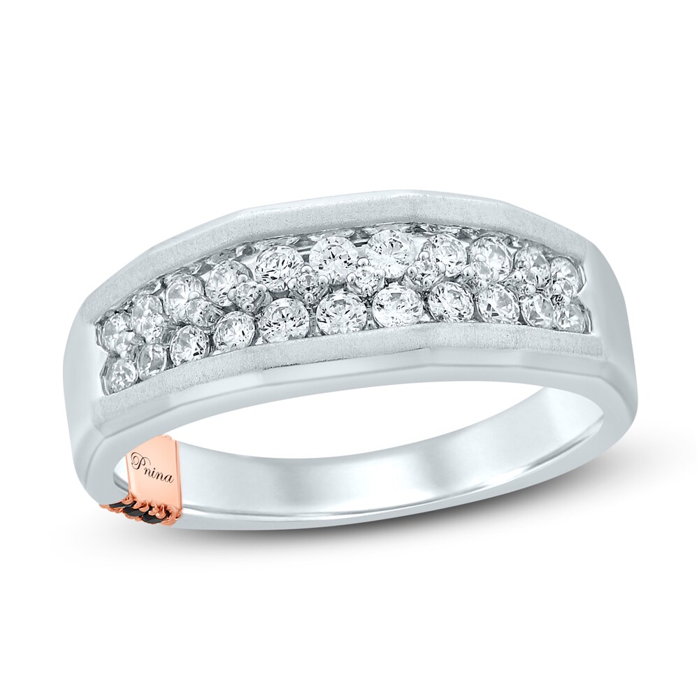 Pnina Tornai Captured By You Men's Diamond Wedding Band 1/2 ct tw Round 14K White Gold l6tXxr0J