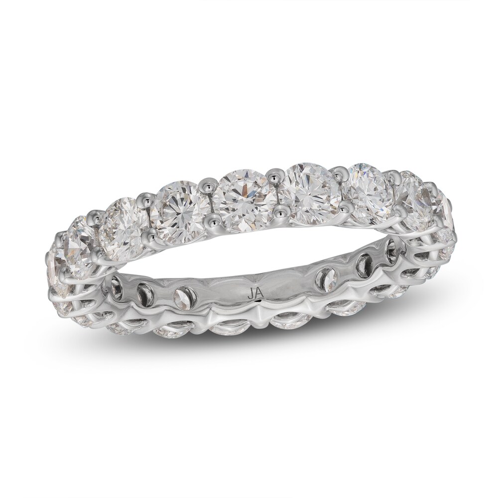 Lab-Created Diamond Eternity Band 3 ct tw Round 14K White Gold l9WVnrIm