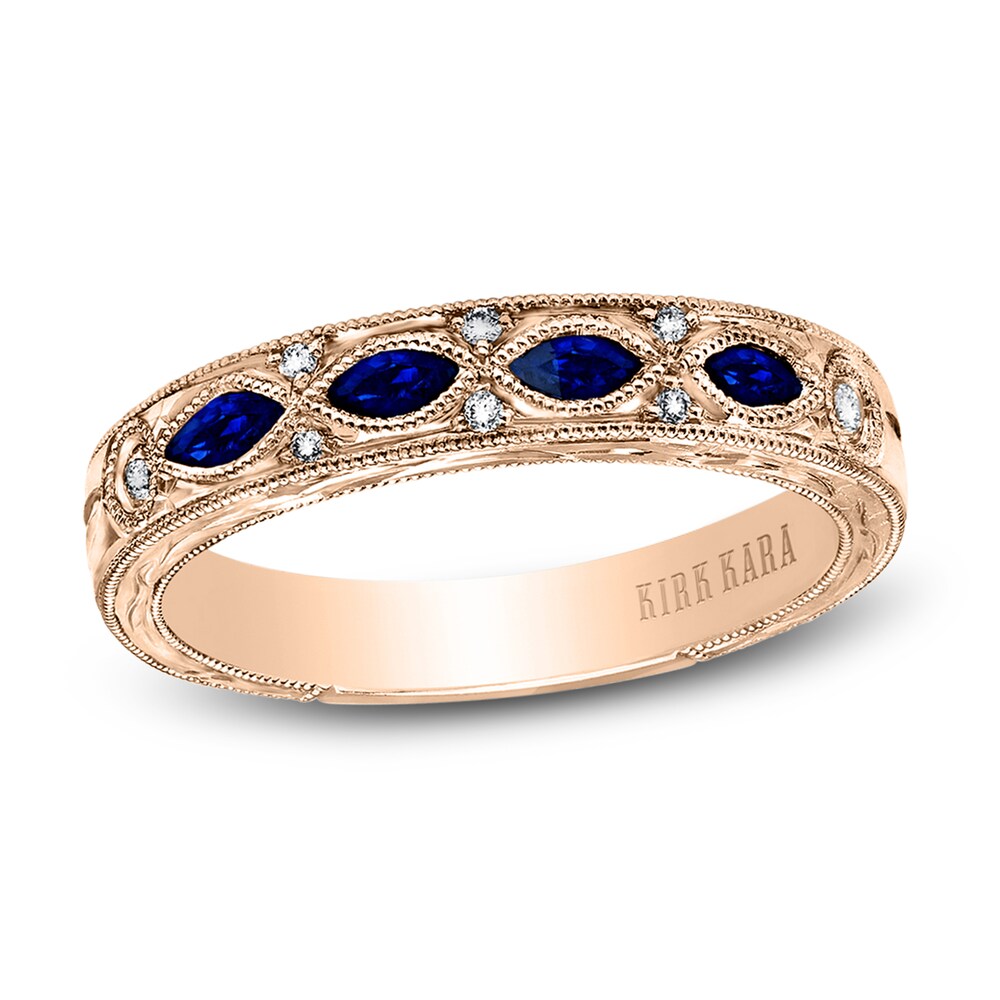 Kirk Kara Natural Blue Sapphire Anniversary Band 1/20 ct tw 14K Rose Gold lG4BDEU8