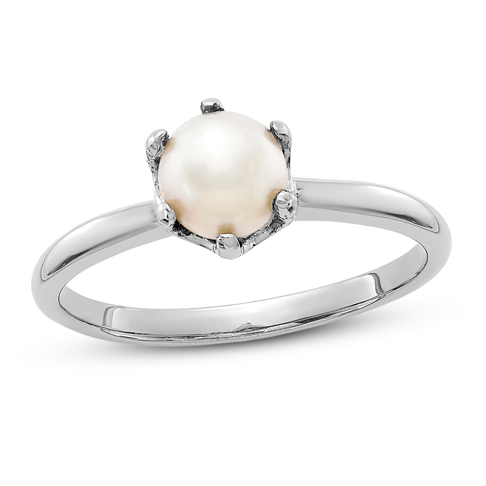 Cultured Freshwater Pearl Ring 14K White Gold lMvsuYN7