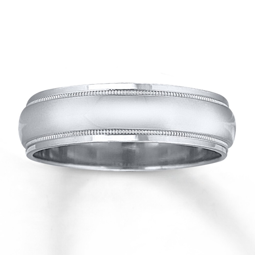 Wedding Band 14K White Gold 6mm lRGUBrIP