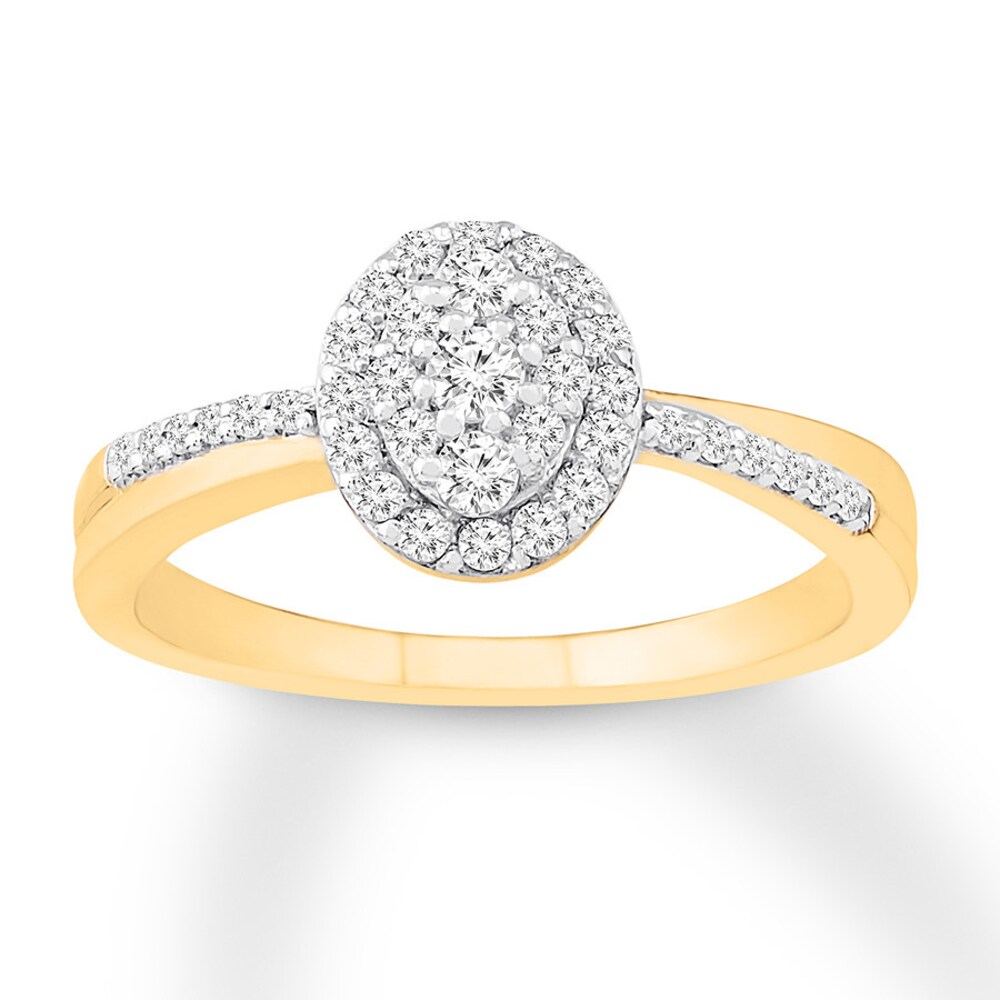 Diamond Promise Ring 1/3 ct tw Round 10K Yellow Gold lgFUbcn6