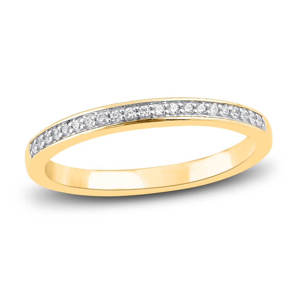 Diamond Wedding Band 1/10 ct tw Round 14K Yellow Gold lgLLDH1f