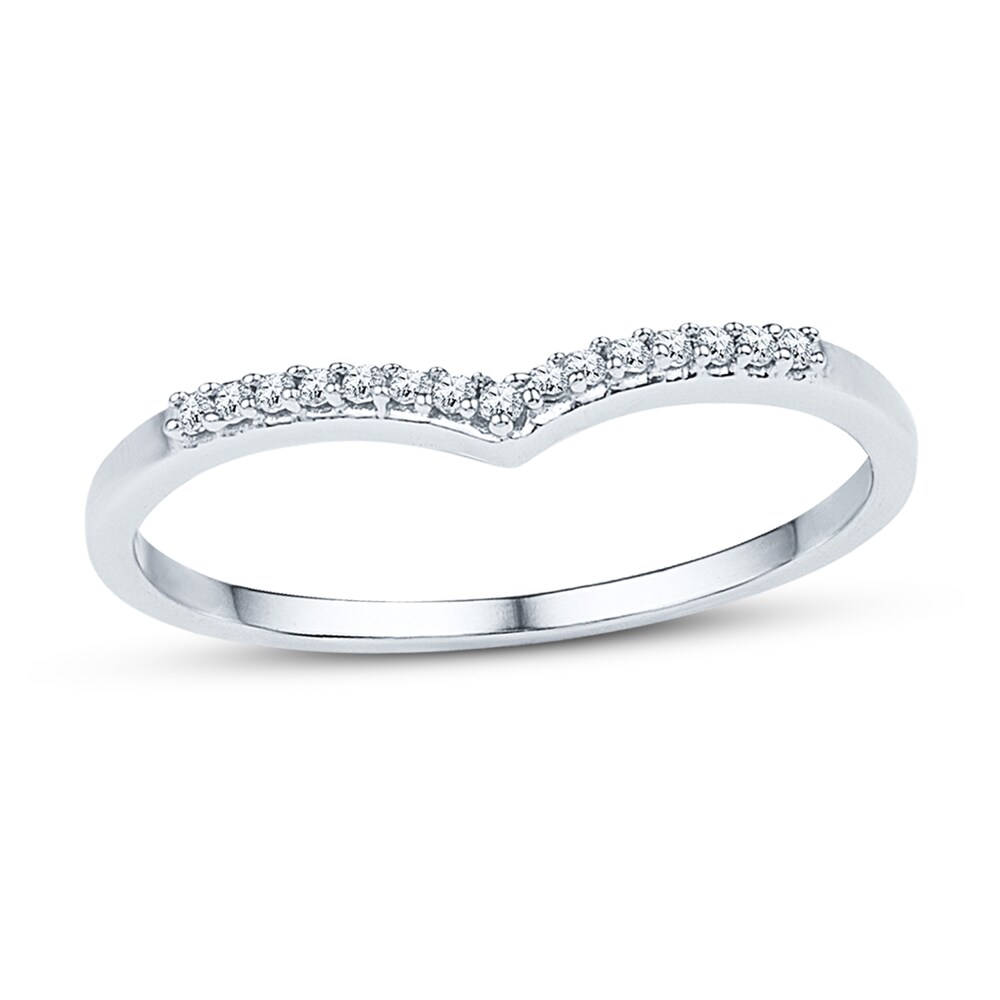 Chevron Stripe Ring 1/15 ct tw Diamonds 10K White Gold lj5HbLCA