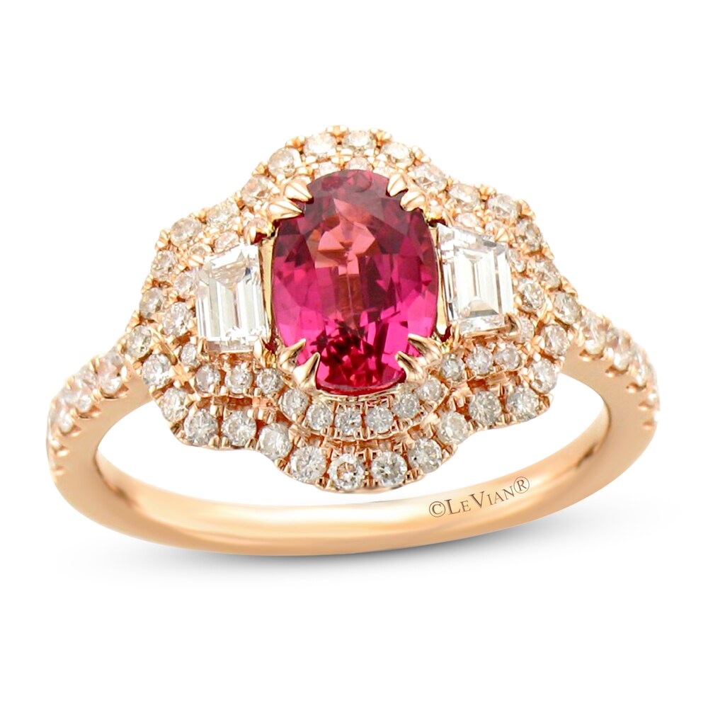 Le Vian Couture Pink Sapphire Ring 7/8 ct tw Diamonds 18K Strawberry Gold lmYtiar5