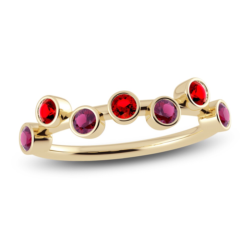 Juliette Maison Natural Rhodolite Garnet & Natural Ruby Ring 10K Yellow Gold lq4tGI50